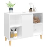 vidaXL Meuble d'évier blanc brillant 80x33x60 cm bois d'ingénierie