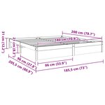 vidaXL Cadre de lit Cire marron 180 x 200 cm Bois de Pin Massif
