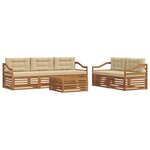 vidaXL Ensemble de canapés d'extérieur 6 Pièces Naturel et Beige