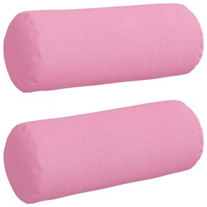 vidaXL Coussins d'accent 2 pc tissu Rose Ø 15 x 40 cm