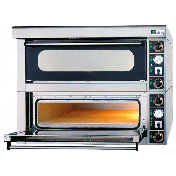 Four à pizzas double réfractaire 2 x 6 pizzas - 14 4 kw - afi collin lucy -  -  1010x1470x770mm