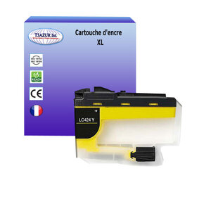 T3AZUR- Cartouche compatible avec Brother LC424 pour Brother DCP-J1200 DCP-J1200DW DCP-J1200W DCP-J1200WE Jaune