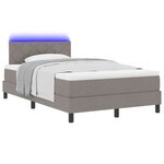 vidaXL Lit à ressorts avec matelas Taupe 120 x 200 cm tissu