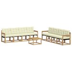 vidaXL Ensemble de canapés d'extérieur 9 Pièces Blanc et crème
