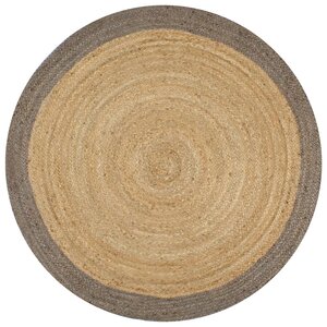 vidaXL Tapis fait à la main Jute avec bord gris 120 cm