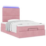 vidaXL Cadre de lit ottoman avec matelas rose 120x190 cm velours