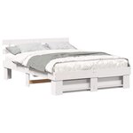 vidaXL Cadre de lit avec tête de lit Blanc 160 x 200 cm Pin massif