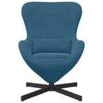 vidaXL Fauteuil œuf Bleu Velours