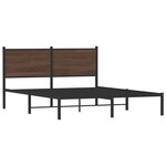 vidaXL Cadre de lit en métal sans matelas chêne marron 140x190 cm