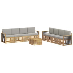 vidaXL Ensemble de canapés d'extérieur 9 pc Blanc et gris clair