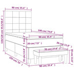 vidaXL Sommier à lattes de lit et matelas Gris foncé 90x190 cm Velours