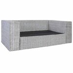 vidaXL Canapé à 2 places avec coussins Gris Rotin naturel
