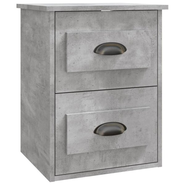 vidaXL Table de chevet murale gris béton 41 5x36x53 cm