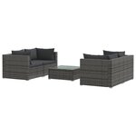 Salon de jardin meuble d'extérieur ensemble de mobilier 5 pièces avec coussins résine tressée gris 02_0016434