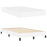 vidaXL Cadre de lit avec matelas Blanc pur 120 x 200 cm tissu