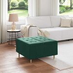 vidaXL Pouf de rangement Vert foncé 80 x 80 x 45 cm Velours