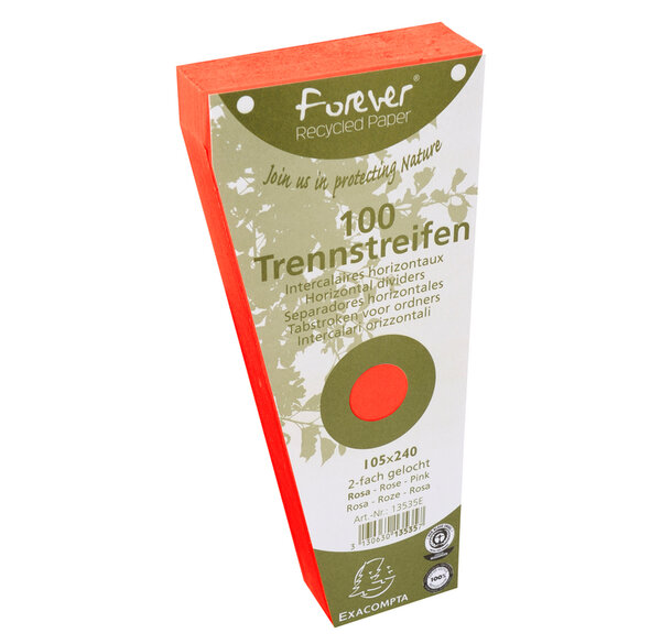 Paquet de 100 Fiches Interc.trapèze 105x240 Recy.ORANGE x 6 EXACOMPTA