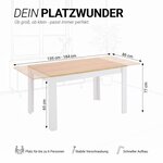 Table Extensible 135x86 cm Blanc