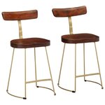 vidaXL Tabourets de bar lot de 2 49x43x79 cm bois de manguier massif