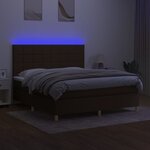 vidaXL Sommier à lattes de lit matelas et LED Marron foncé 160x200 cm