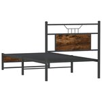 vidaXL Cadre de lit sans matelas chêne fumé 80x200cm bois d'ingénierie