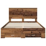 vidaXL Cadre de lit Bois ancien 135 x 190 cm Bois d'ingénierie