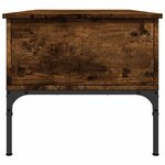 vidaXL Table basse chêne fumé 100x50x45 cm bois d'ingénierie et métal