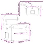 vidaXL Fauteuil inclinable Crème Velours