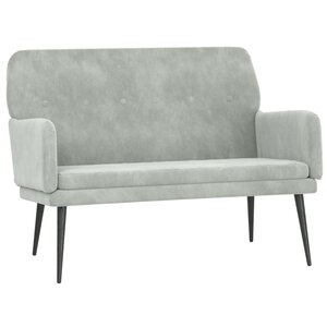 Banc banquette 108 x 79 x 79 cm velours gris clair 02_0010570