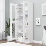 vidaXL Armoire à vitrine Blanc 82 5x30 5x185 cm Bois d'ingénierie