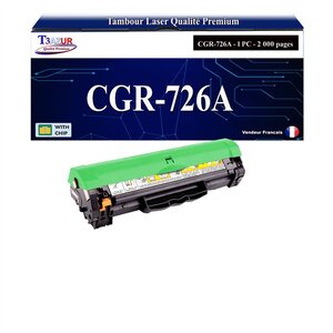 T3AZUR - Toner compatible avec Canon 726 (3483B002) pour Canon LBP-6200D  LBP-6230DW Noir - 2 100p