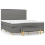 vidaXL Sommier à lattes de lit avec matelas Gris foncé 180x200cm Tissu