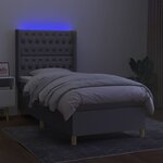 vidaXL Sommier à lattes de lit matelas LED Gris clair 100x200 cm Tissu