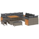 vidaXL Ensemble de canapé de jardin 13 Pièces Gris Gris foncé