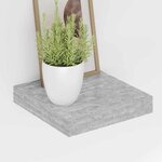 vidaXL Étagères murales flottantes 2 Pièces gris béton 23x23 5x3 8 cm MDF