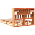 vidaXL Lit bibliothèque sans matelas cire marron 160x200 cm pin massif