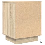 VidaXL Tables de chevet avec lumières LED 2Pièces chêne sonoma 38x34x50cm