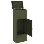 vidaXL Boîte de dépôt de colis Vert olive 44.5 x 29 x 110.5 cm Acier