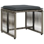 vidaXL Ensemble à manger de jardin et coussins 7 Pièces gris rotin