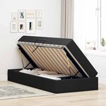 vidaXL Lit avec rangement et matelas Noir 90 x 200 cm Polyester
