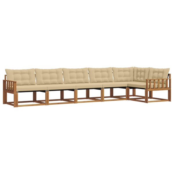vidaXL Ensemble de canapés d'extérieur 6 Pièces Naturel et Beige