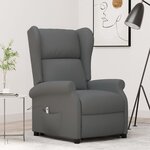 vidaXL Fauteuil Gris foncé Tissu