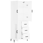 vidaXL Buffet haut Blanc 69 5x34x180 cm Bois d'ingénierie