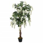 vidaXL Glycine artificielle 1260 feuilles 180 cm vert et blanc