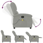 vidaXL Fauteuil de massage inclinable gris clair velours