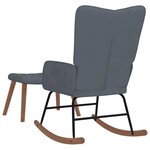 vidaXL Chaise à bascule avec repose-pied Gris foncé Velours