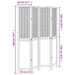 vidaXL Cloison de séparation 4 panneaux blanc bois de paulownia massif