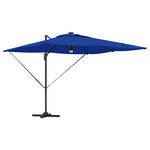 vidaXL Parasol déporté Roma de avec LEDs Bleu Azur 286x285x270 cm Aluminium