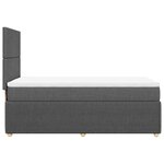 vidaXL Sommier à lattes de lit avec matelas Gris foncé 100x200cm Tissu