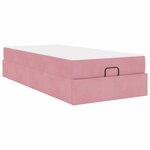 vidaXL Cadre de lit avec matelas Rose 90 x 190 cm Velours